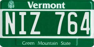 VT license plate NIZ764
