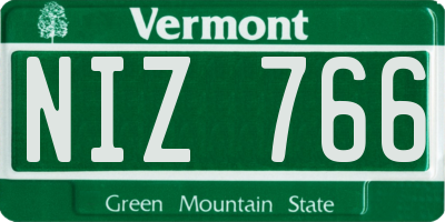 VT license plate NIZ766