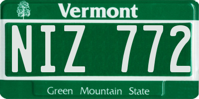 VT license plate NIZ772