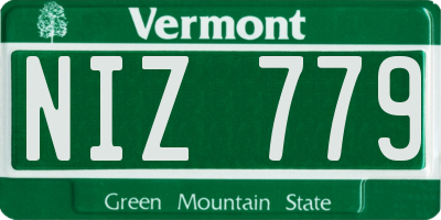 VT license plate NIZ779