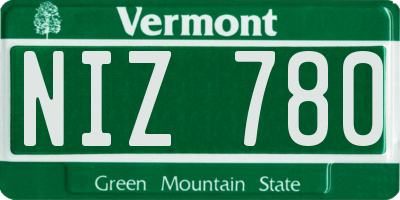 VT license plate NIZ780
