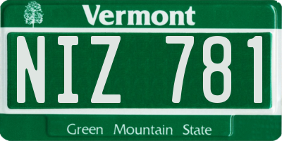 VT license plate NIZ781