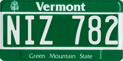 VT license plate NIZ782