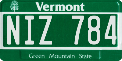 VT license plate NIZ784