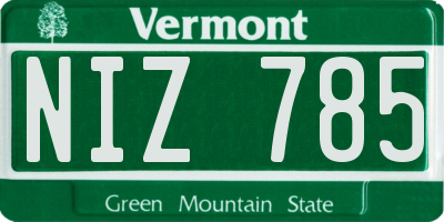 VT license plate NIZ785