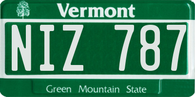 VT license plate NIZ787