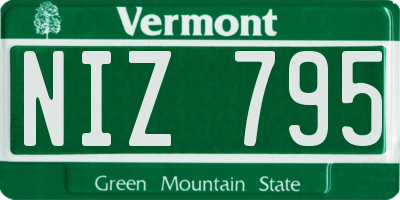 VT license plate NIZ795