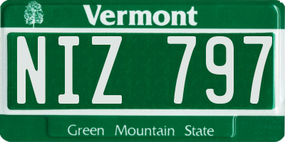 VT license plate NIZ797