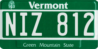 VT license plate NIZ812