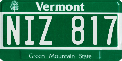 VT license plate NIZ817
