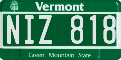 VT license plate NIZ818