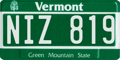 VT license plate NIZ819