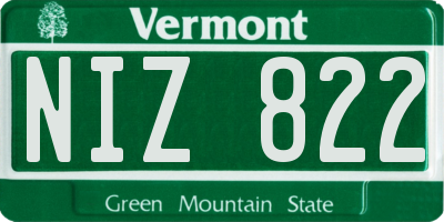 VT license plate NIZ822