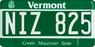 VT license plate NIZ825