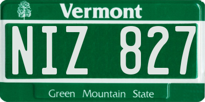 VT license plate NIZ827