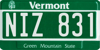 VT license plate NIZ831