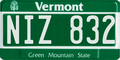 VT license plate NIZ832
