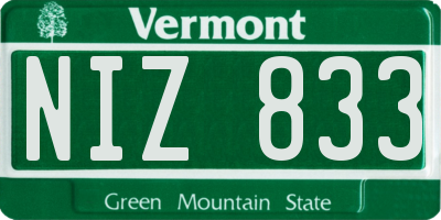 VT license plate NIZ833