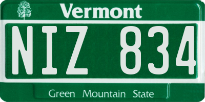 VT license plate NIZ834