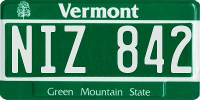 VT license plate NIZ842