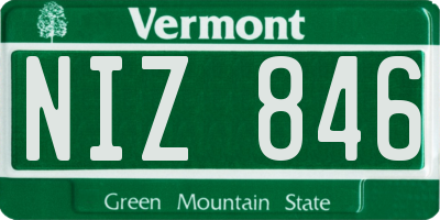 VT license plate NIZ846