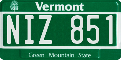 VT license plate NIZ851