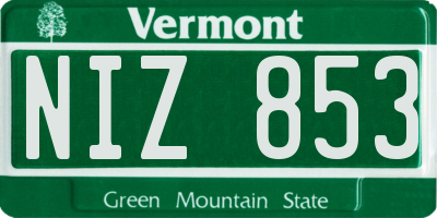 VT license plate NIZ853