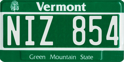 VT license plate NIZ854