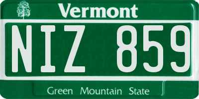 VT license plate NIZ859