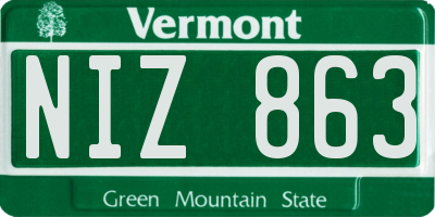 VT license plate NIZ863