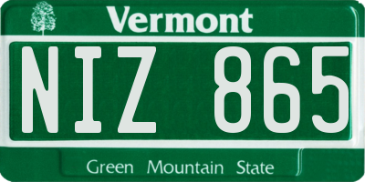 VT license plate NIZ865