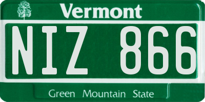 VT license plate NIZ866