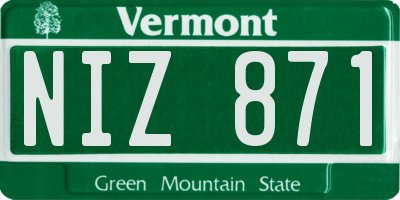 VT license plate NIZ871