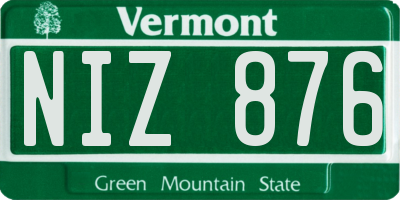 VT license plate NIZ876