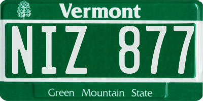 VT license plate NIZ877