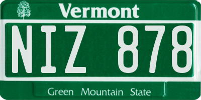 VT license plate NIZ878