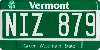 VT license plate NIZ879