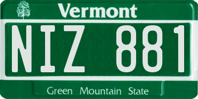 VT license plate NIZ881