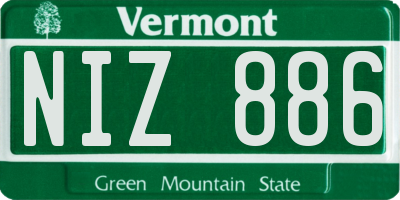 VT license plate NIZ886