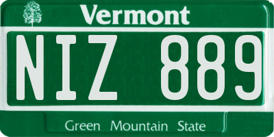 VT license plate NIZ889