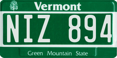 VT license plate NIZ894