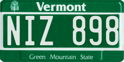 VT license plate NIZ898