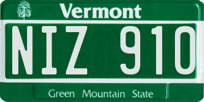 VT license plate NIZ910