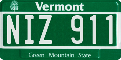 VT license plate NIZ911