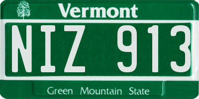 VT license plate NIZ913