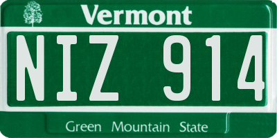 VT license plate NIZ914