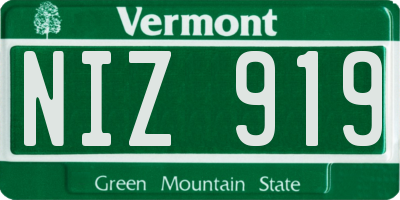 VT license plate NIZ919