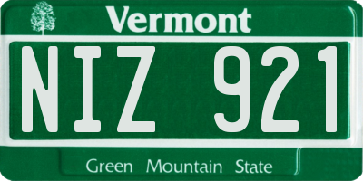 VT license plate NIZ921