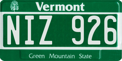 VT license plate NIZ926