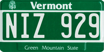 VT license plate NIZ929